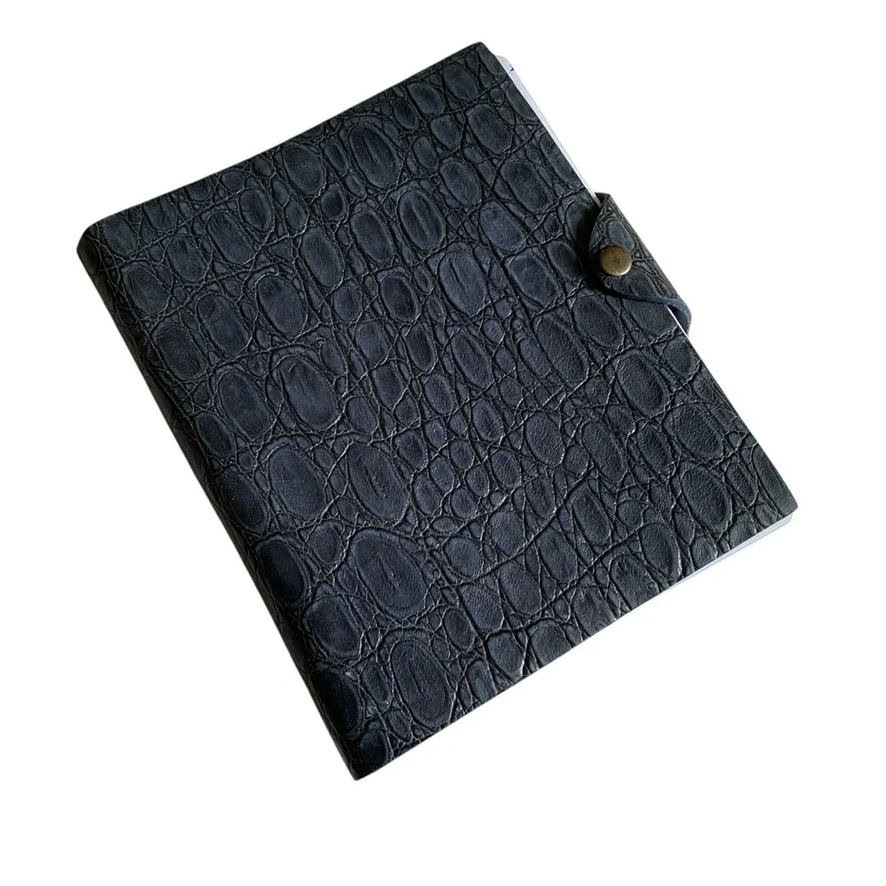 Day Timer Leather Croc Embossed Note Book 7.25x10.5